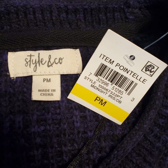Style & Co Womens Purple Knit Crew Sweater PM - Picture 8 of 10